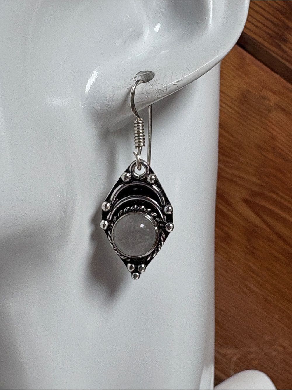 New! s925 Vintage-Style Handcrafted Moonstone Earrings